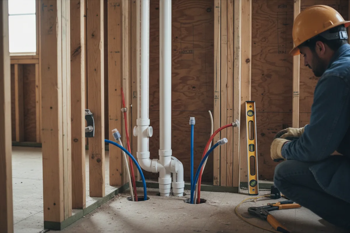 Drain and supply rough-in during Toilet Repair and Installation in Dayton
